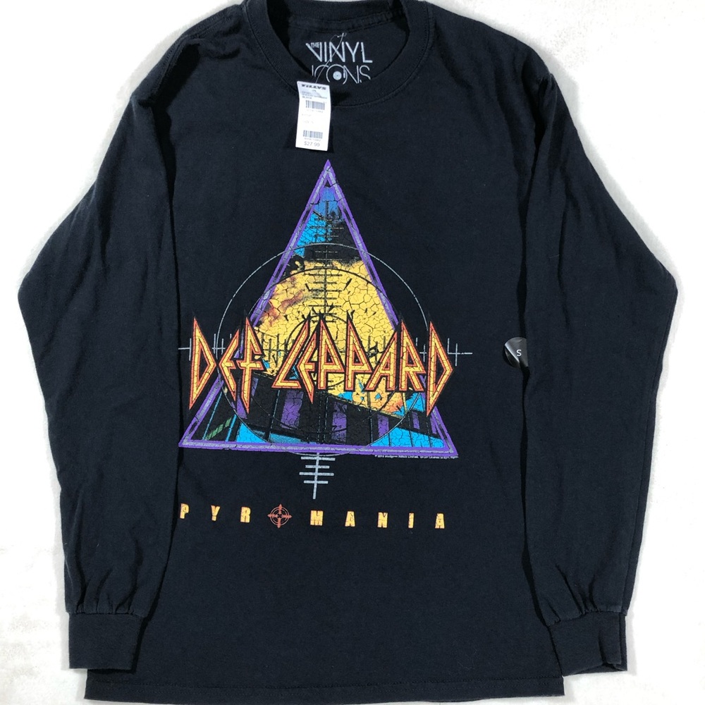 Def Leppard Pyromania 1983 Tour Long Sleeve Shirt Small Rock Glam Hair Metal NEW